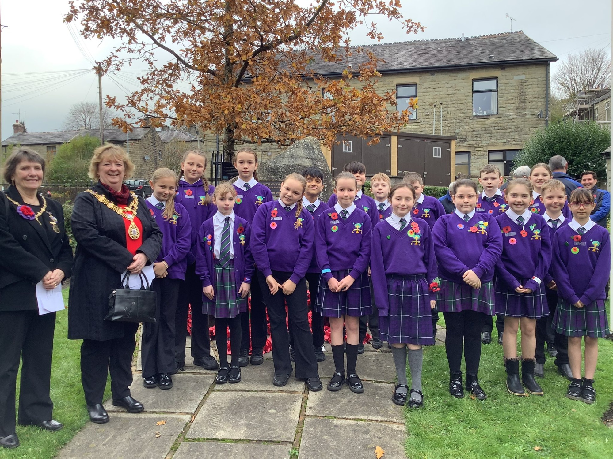 Picture of children at Rembrance Day service